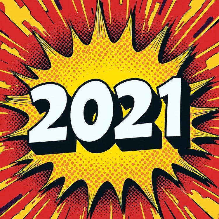 Das Jahr 2021 im Popart-Stil