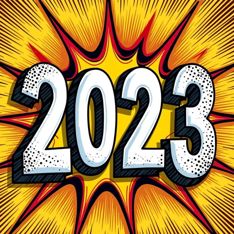 Das Jahr 2023 im Popart-Stil