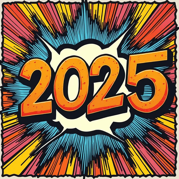 Das Jahr 2025 im Popart-Stil