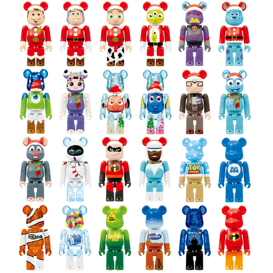 BE@RBRICK Happy Kuji "Pixar Christmas Party" (2013) - complete collection of 24 individual figures