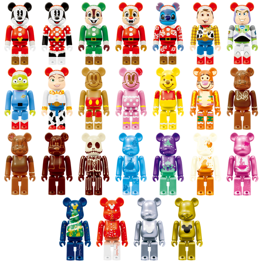 BE@RBRICK Happy Kuji "Disney Christmas Party" (2012) - collection complète de 25 figurines individuelles