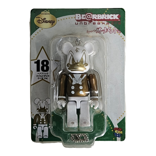 BE@RBRICK 18 - Donald Duck Gold &amp; White Version (100%)