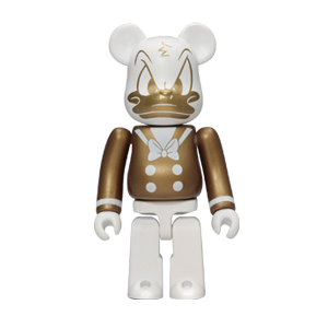 BE@RBRICK 18 - Donald Duck Gold &amp; White Version (100%)