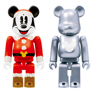 BE@RBRICK 29 - Mickey Mouse Version Père Noël &amp; Argent Métallisé (100%)