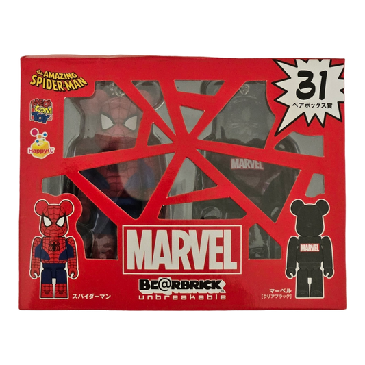 BE@RBRICK 31 - Spider-Man & MARVEL Clear Black (100%)