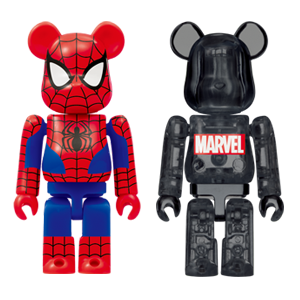 BE@RBRICK 31 - Spider-Man &amp; MARVEL Clear Black (100%)