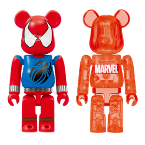 BE@RBRICK 33 - Scarlet Spider & MARVEL Clear Red (100%)