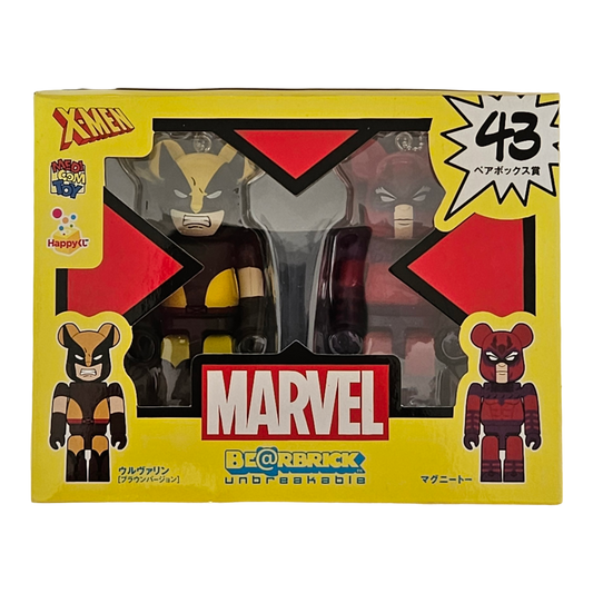 BE@RBRICK 43 - Wolverine Brown Version &amp; Magneto (100%)