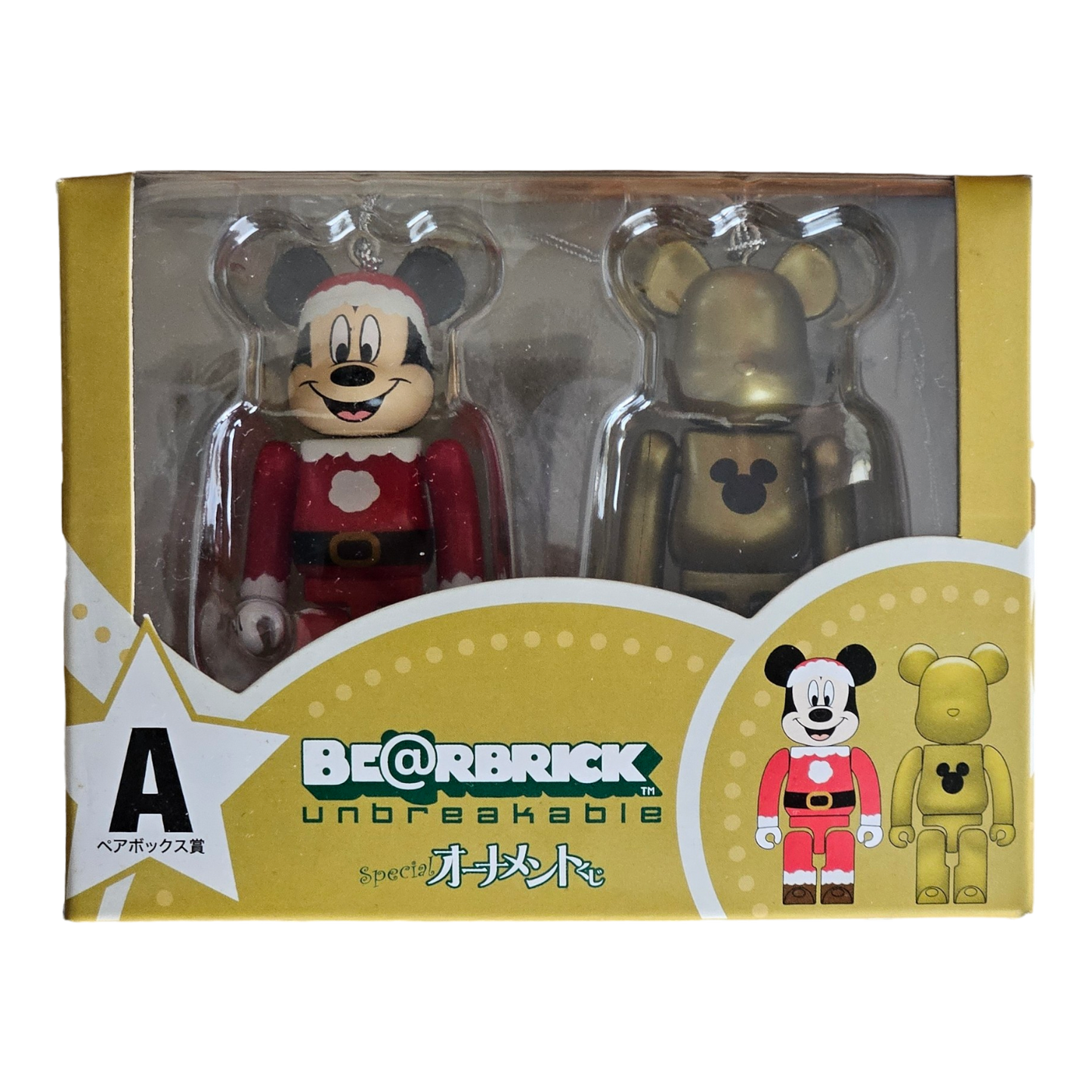 BE@RBRICK A - Mickey Mouse Santa Version &amp; Gold Metallic (100%)