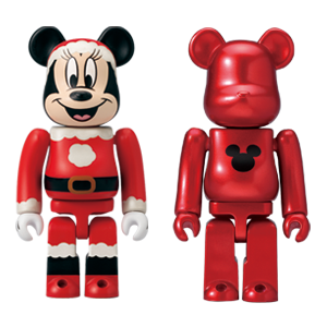 BE@RBRICK B - Minnie Mouse Version Père Noël &amp; Rouge Métallisé (100%)