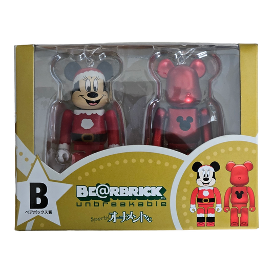 BE@RBRICK B - Minnie Mouse Version Père Noël &amp; Rouge Métallisé (100%)