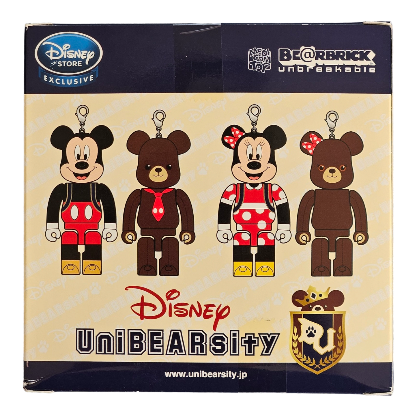 BE@RBRICK Disney UniBEARsity Minnie Mouse & Pudding Set (100%)