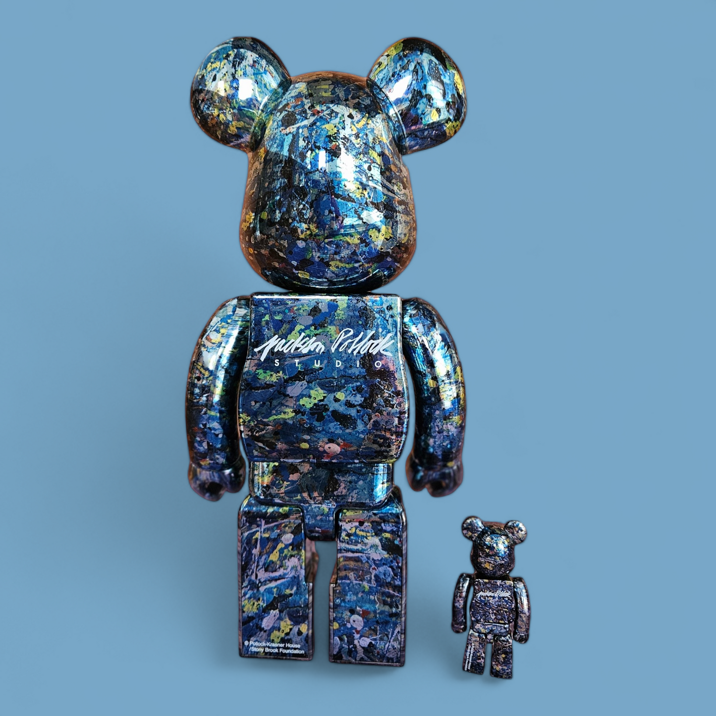 BE@RBRICK Jackson Pollock Studio Chrome Version (100%+400%)