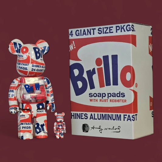 Bearbrick Andy Warhol 'Brillo' 2022 100%+400% mit Verpackung
