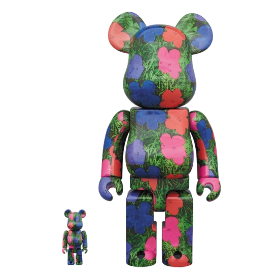 Bearbrick Andy Warhol 'Flowers' 100%+400% Herstellerbild 1