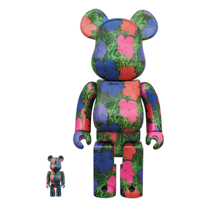 Bearbrick Andy Warhol 'Flowers' 100%+400% Herstellerbild 1