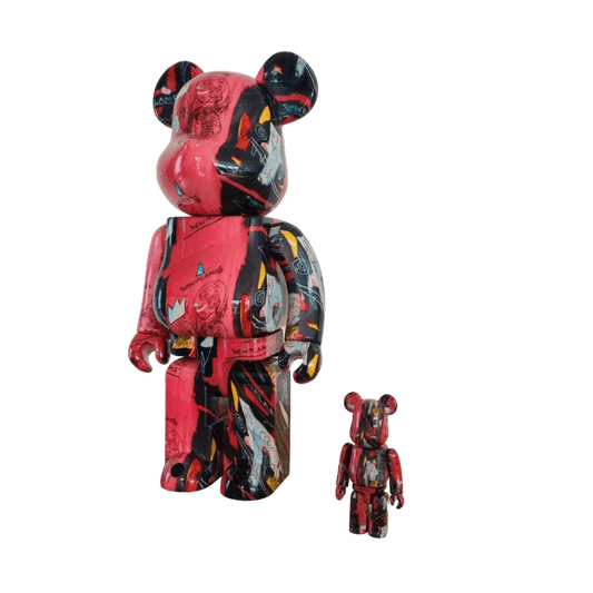 Bearbrick Andy Warhol × Jean-Michel Basquiat #1 100%+400% schräg