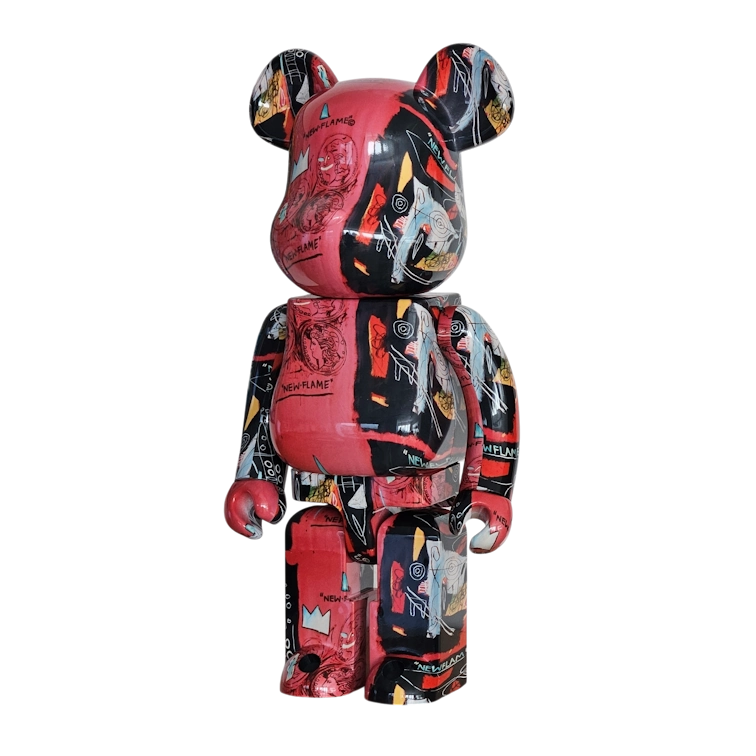 Bearbrick Andy Warhol × Jean-Michel Basquiat #1 schräg