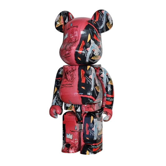 Bearbrick Andy Warhol × Jean-Michel Basquiat #1 schräg