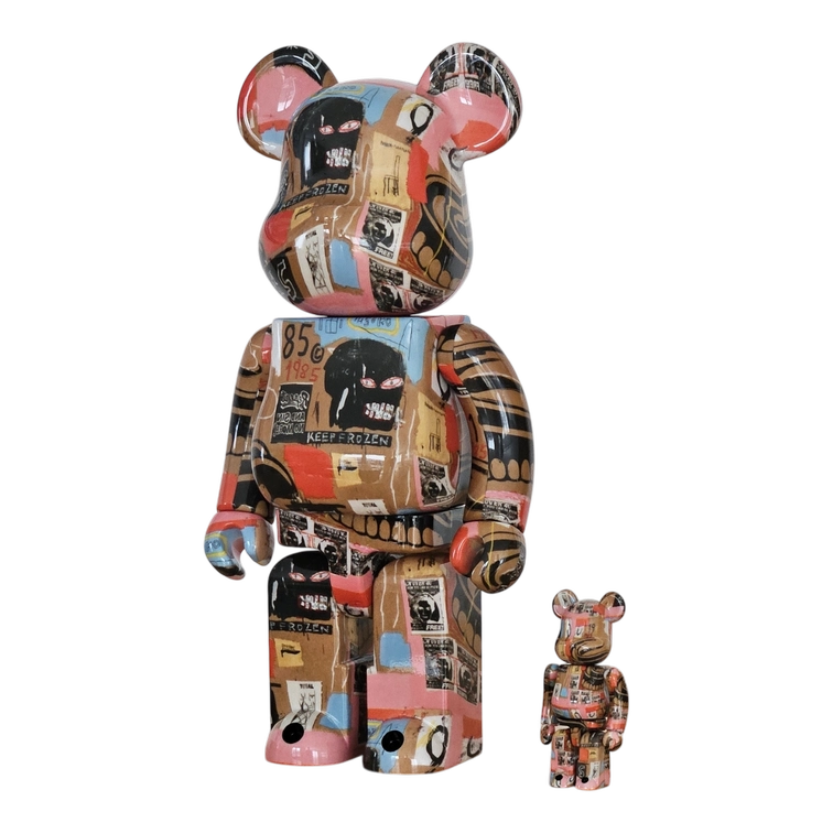 Bearbrick Andy Warhol × Jean-Michel Basquiat #2 100%+400% schräg