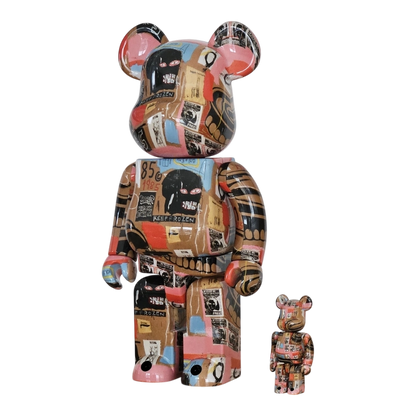 Bearbrick Andy Warhol × Jean-Michel Basquiat #2 100%+400% schräg