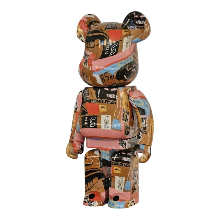 Bearbrick Andy Warhol × Jean-Michel Basquiat #2 schräg