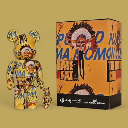 Bearbrick Andy Warhol × Jean-Michel Basquiat #3 100%+400% mit Verpackung
