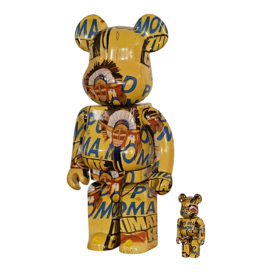 Bearbrick Andy Warhol × Jean-Michel Basquiat #3 100%+400% schräg