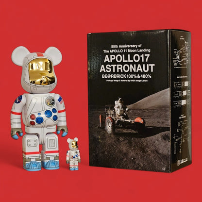 Bearbrick Apollo 17 Astronaut mit Verpackung