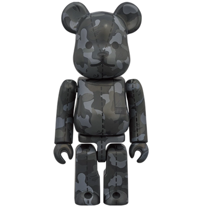 Bearbrick BAPE Camo 28th Anniversary #1 Black Olive 100% Herstellerbild 1