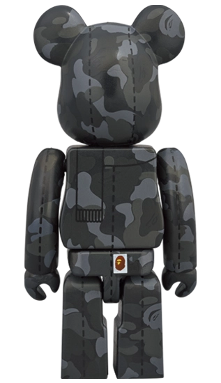 Bearbrick BAPE Camo 28th Anniversary #1 Black Olive 100% Herstellerbild 2