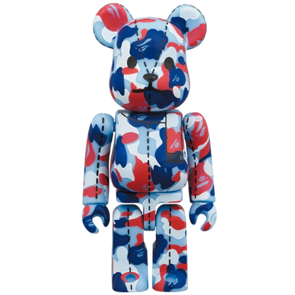 Bearbrick BAPE Camo 28th Anniversary #1 Blue Red 100% Herstellerbild 1