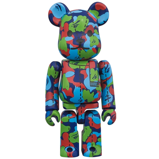 Bearbrick BAPE Camo 28th Anniversary #1 Green Red Blue 100% Herstellerbild 1