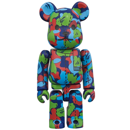 Bearbrick BAPE Camo 28th Anniversary #1 Green Red Blue 100% Herstellerbild 1