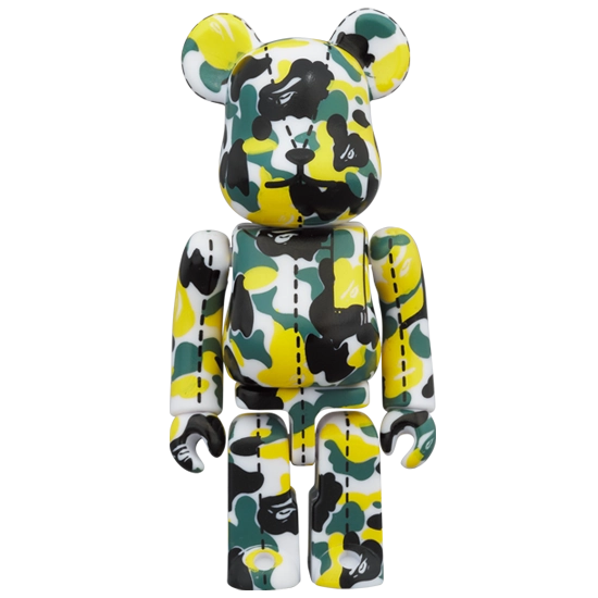 Bearbrick BAPE Camo 28th Anniversary #1 Green Yellow 100% Herstellerbild 1