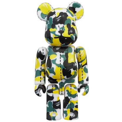 Bearbrick BAPE Camo 28th Anniversary #1 Green Yellow 100% Herstellerbild 1