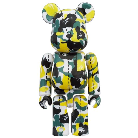 Bearbrick BAPE Camo 28th Anniversary #1 Green Yellow 100% Herstellerbild 1