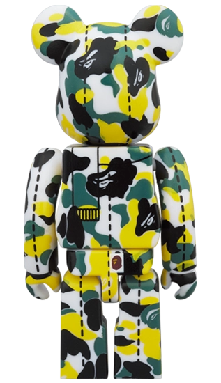 Bearbrick BAPE Camo 28th Anniversary #1 Green Yellow 100% Herstellerbild 2