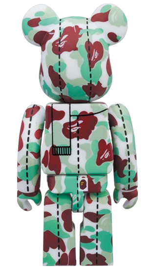 Bearbrick BAPE Camo 28th Anniversary #1 Red Green 100% Herstellerbild 2