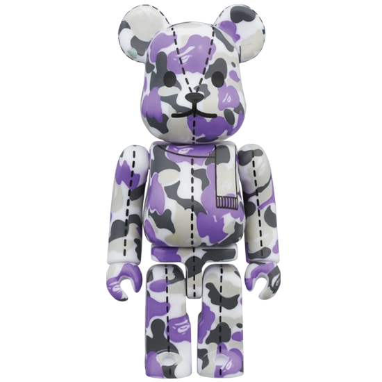 Bearbrick BAPE Camo 28th Anniversary #1 Violet Grey 100% Herstellerbild 1