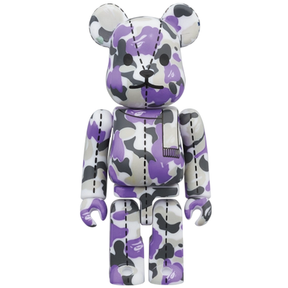 Bearbrick BAPE Camo 28th Anniversary #1 Violet Grey 100% Herstellerbild 1