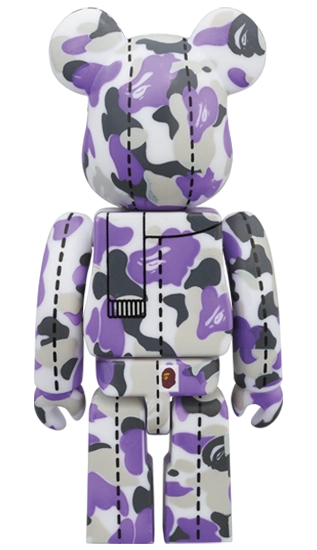 Bearbrick BAPE Camo 28th Anniversary #1 Violet Grey 100% Herstellerbild 2