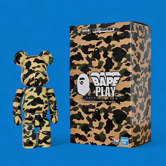 Bearbrick BAPE PLAY 1st Camo Yellow 200% mit Verpackung
