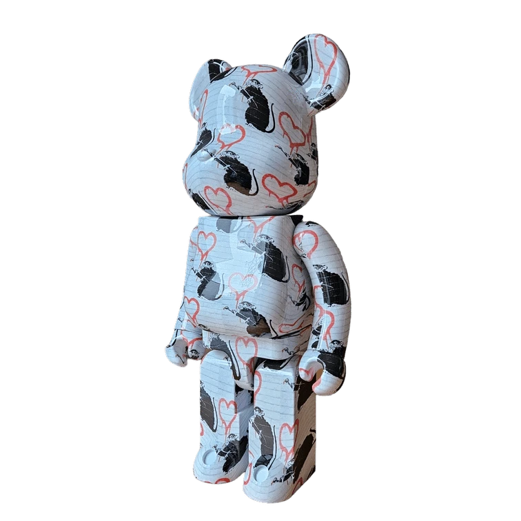 Bearbrick Brandalism Love Rat 1000% schräg