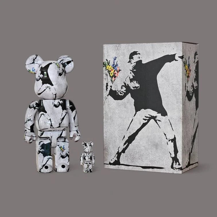 Bearbrick Brandalism 'Flower Bomber' 100%+400% mit Verpackung