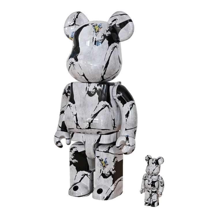 Bearbrick Brandalism 'Flower Bomber' 100%+400% schräg