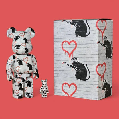 Bearbrick Brandalism 'Love Rat' 100%+400% mit Verpackung