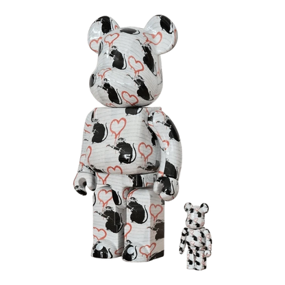 Bearbrick Brandalism 'Love Rat' 100%+400% schräg