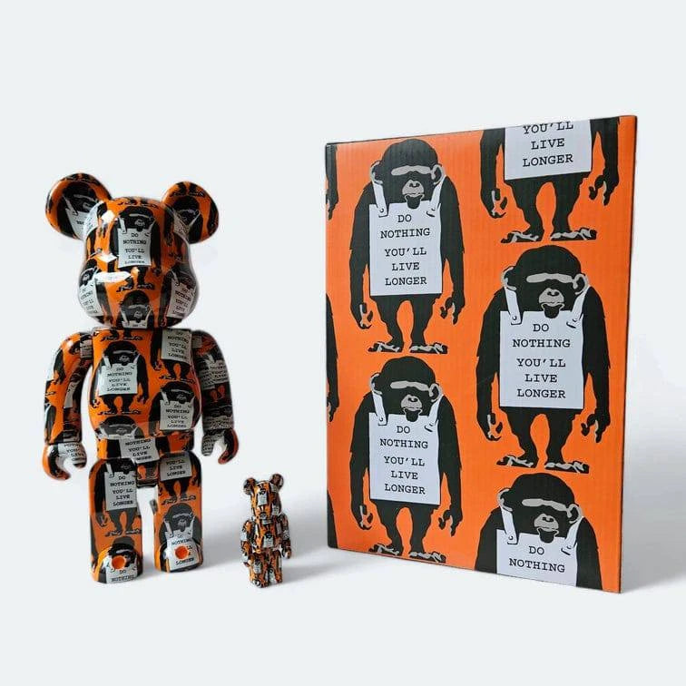 Bearbrick Brandalism 'Monkey Sign' 100%+400% mit Verpackung