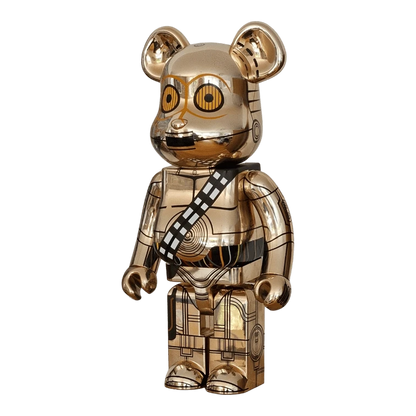 Bearbrick C-3PO Gold Chrome Version 1000% schräg